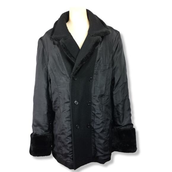 Wool and Silk Reversable Coat with Faux Fur - XL - CAROLINA COLORS - Picture 5 of 10